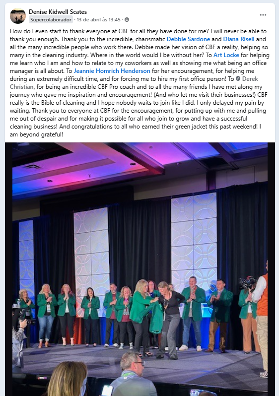 Facebook testimonial screenshot