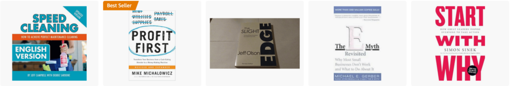 Screenshot of Debbie's recommended books taken from Amzon