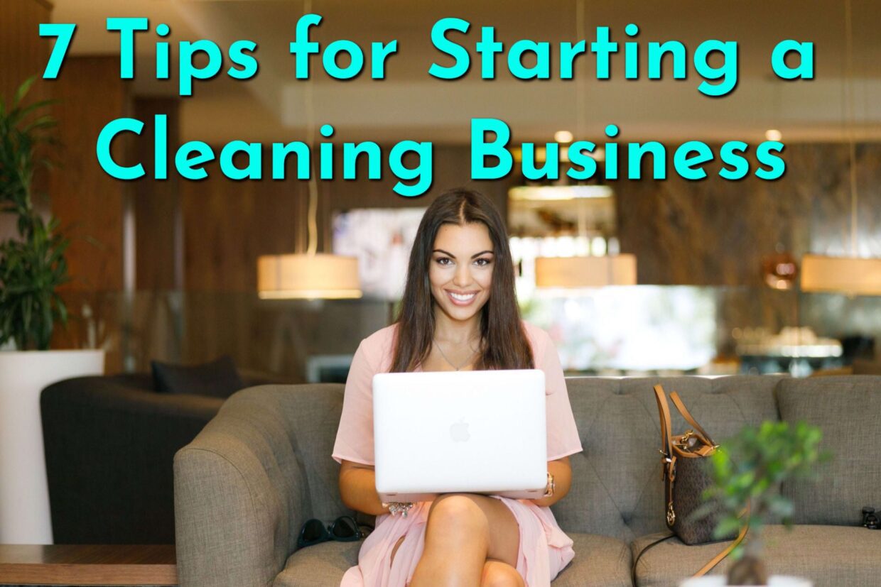 A smiling woman starting a cleaning business in her home